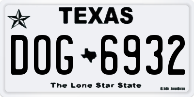 TX license plate DOG6932