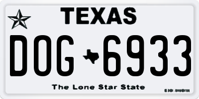 TX license plate DOG6933