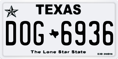 TX license plate DOG6936