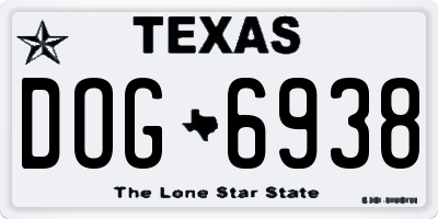 TX license plate DOG6938