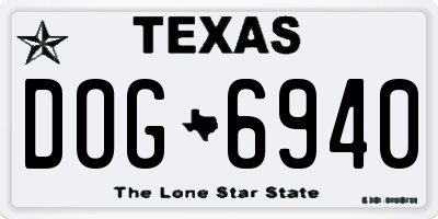 TX license plate DOG6940
