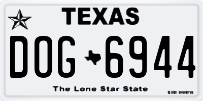 TX license plate DOG6944