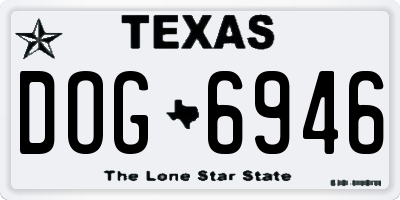 TX license plate DOG6946