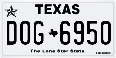 TX license plate DOG6950