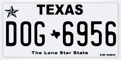 TX license plate DOG6956