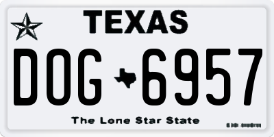 TX license plate DOG6957