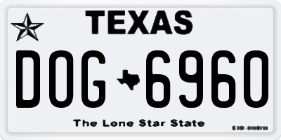 TX license plate DOG6960