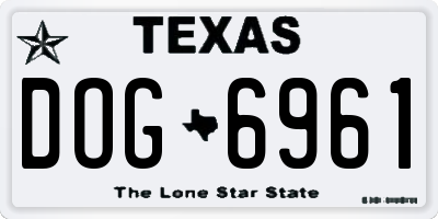 TX license plate DOG6961