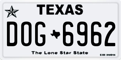 TX license plate DOG6962