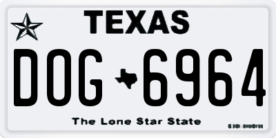 TX license plate DOG6964