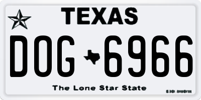 TX license plate DOG6966