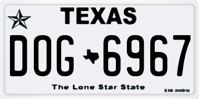 TX license plate DOG6967