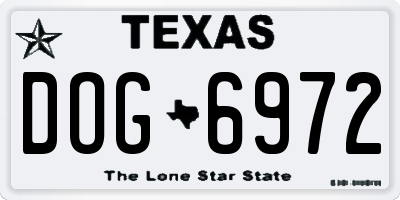 TX license plate DOG6972