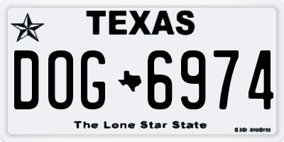 TX license plate DOG6974