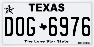 TX license plate DOG6976