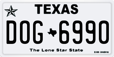 TX license plate DOG6990