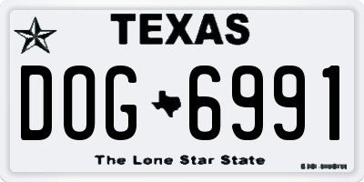 TX license plate DOG6991