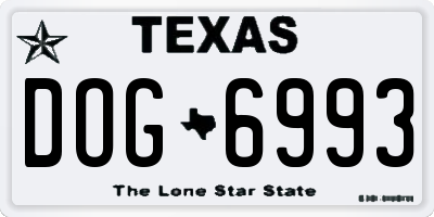 TX license plate DOG6993