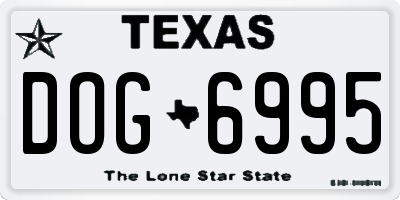 TX license plate DOG6995
