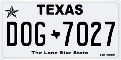 TX license plate DOG7027