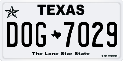 TX license plate DOG7029