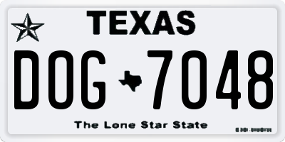 TX license plate DOG7048