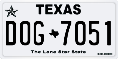 TX license plate DOG7051