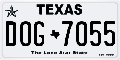 TX license plate DOG7055