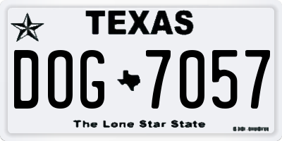 TX license plate DOG7057