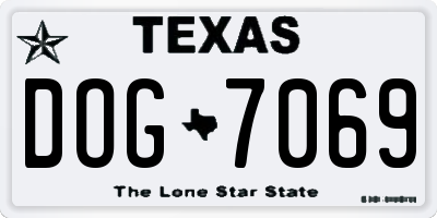 TX license plate DOG7069