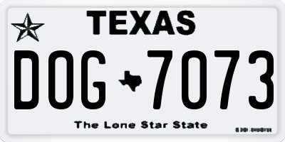 TX license plate DOG7073