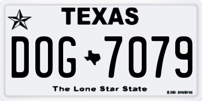 TX license plate DOG7079