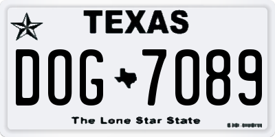TX license plate DOG7089