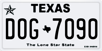 TX license plate DOG7090