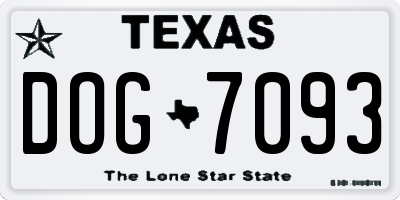 TX license plate DOG7093