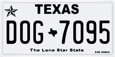 TX license plate DOG7095