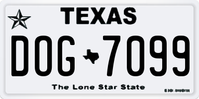 TX license plate DOG7099