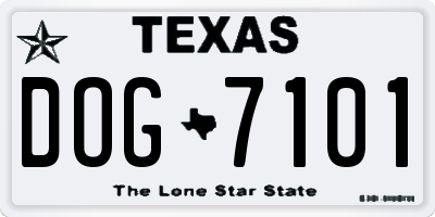 TX license plate DOG7101