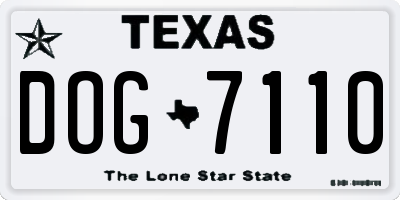 TX license plate DOG7110