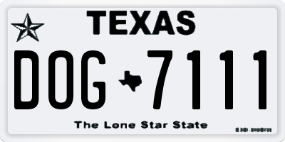 TX license plate DOG7111