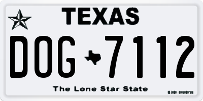 TX license plate DOG7112