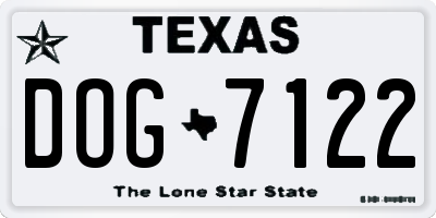 TX license plate DOG7122
