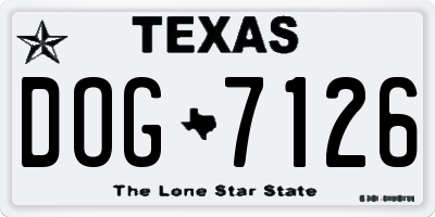 TX license plate DOG7126