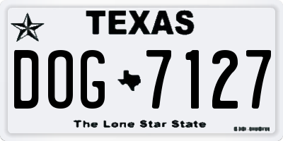 TX license plate DOG7127