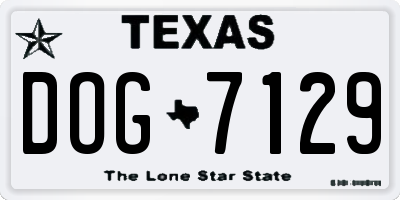 TX license plate DOG7129