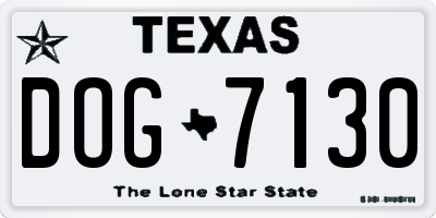 TX license plate DOG7130