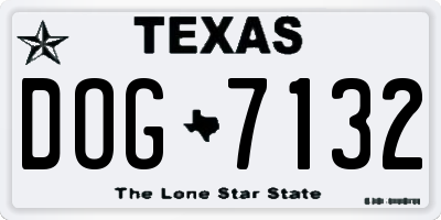 TX license plate DOG7132