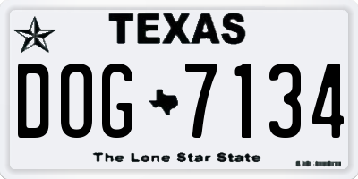 TX license plate DOG7134