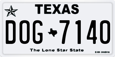TX license plate DOG7140