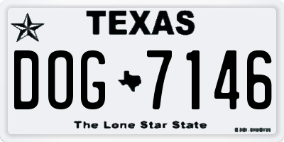 TX license plate DOG7146